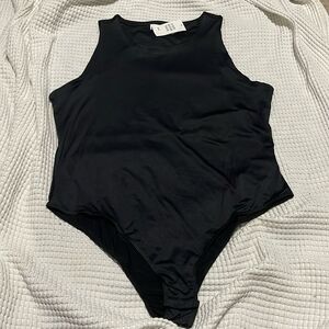 Classic Black Sleeveless Bodysuit - Women's Basic